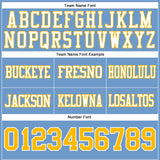 Custom Light Blue Gold-White Authentic Football Jersey