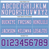 Custom Light Blue Purple-White Authentic Football Jersey