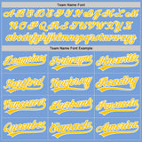 Custom Stitched Light Blue Yellow-White Baseball Pullover Sweatshirt Hoodie