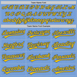 Custom Light Blue Yellow-Royal Authentic Baseball Jersey