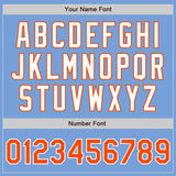 Custom Light Blue Orange-White Authentic Baseball Jersey