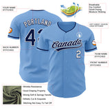 Custom Light Blue Navy-White Authentic Baseball Jersey