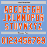 Custom Stitched Light Blue Orange-White Baseball Pullover Sweatshirt Hoodie
