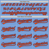 Custom Stitched Light Blue Orange-Royal Baseball Pullover Sweatshirt Hoodie