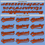 Custom Stitched Light Blue Orange-Black Baseball Pullover Sweatshirt Hoodie