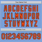 Custom Stitched Light Blue Orange-Black Baseball Pullover Sweatshirt Hoodie