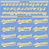 Custom Light Blue White-Old Gold Authentic Baseball Jersey