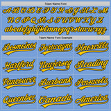 Custom Stitched Light Blue Yellow-Black Baseball Pullover Sweatshirt Hoodie