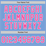 Custom Stitched Light Blue Pink-White Baseball Pullover Sweatshirt Hoodie