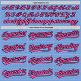 Custom Stitched Light Blue Pink-Black Baseball Pullover Sweatshirt Hoodie