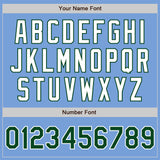 Custom Light Blue Green-White Authentic Baseball Jersey