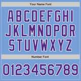 Custom Stitched Light Blue Purple-White Baseball Pullover Sweatshirt Hoodie