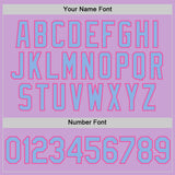 Custom Light Purple Light Blue-Pink Authentic Baseball Jersey