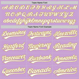 Custom Light Purple White-Old Gold Authentic Baseball Jersey