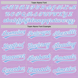 Custom Light Purple Light Blue-White Authentic Baseball Jersey