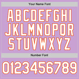 Custom Light Purple White-Orange Authentic Baseball Jersey