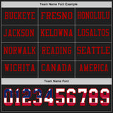 Custom Black USA Flag-Red Long Sleeve Authentic Football Jersey