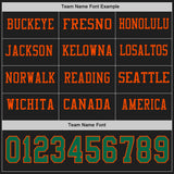Custom Black Kelly Green-Orange Long Sleeve Authentic Football Jersey