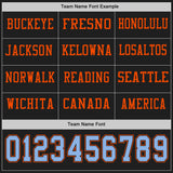 Custom Black Light Blue-Orange Long Sleeve Authentic Football Jersey