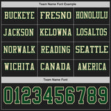 Custom Black Green-Cream Long Sleeve Authentic Football Jersey