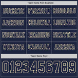 Custom Navy Cream Long Sleeve Authentic Football Jersey