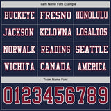 Custom Navy Crimson-White Long Sleeve Authentic Football Jersey