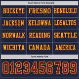 Custom Navy Crimson-Gold Long Sleeve Authentic Football Jersey