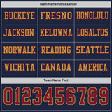 Custom Navy Crimson-Old Gold Long Sleeve Authentic Football Jersey