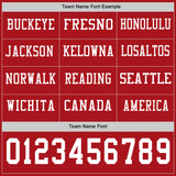 Custom Red White Long Sleeve Authentic Football Jersey