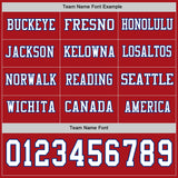 Custom Red White-Royal Long Sleeve Authentic Football Jersey