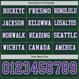 Custom Green Purple-White Long Sleeve Authentic Football Jersey