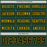 Custom Green Black-Gold Long Sleeve Authentic Football Jersey