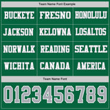 Custom Kelly Green Gray-White Long Sleeve Authentic Football Jersey