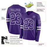 Custom Purple White Long Sleeve Authentic Football Jersey