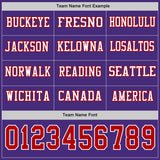 Custom Purple Red-White Long Sleeve Authentic Football Jersey