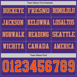 Custom Purple Orange-Gray Long Sleeve Authentic Football Jersey
