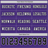 Custom Purple Black-White Long Sleeve Authentic Football Jersey