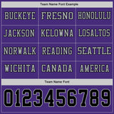 Custom Purple Black-Gray Long Sleeve Authentic Football Jersey