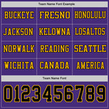 Custom Purple Black-Gold Long Sleeve Authentic Football Jersey