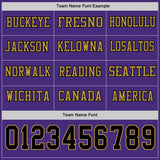 Custom Purple Black-Old Gold Long Sleeve Authentic Football Jersey