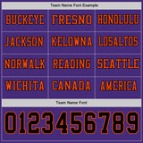 Custom Purple Black-Orange Long Sleeve Authentic Football Jersey