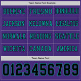 Custom Purple Black-Teal Long Sleeve Authentic Football Jersey