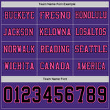 Custom Purple Black-Pink Long Sleeve Authentic Football Jersey