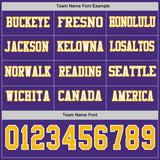 Custom Purple Gold-White Long Sleeve Authentic Football Jersey