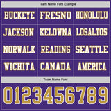 Custom Purple Old Gold-White Long Sleeve Authentic Football Jersey