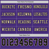 Custom Purple Black-Cream Long Sleeve Authentic Football Jersey