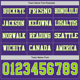 Custom Purple Neon Green-White Long Sleeve Authentic Football Jersey