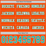 Custom Orange Aqua-White Long Sleeve Authentic Football Jersey