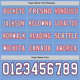 Custom Light Blue White Royal-Red Long Sleeve Authentic Football Jersey