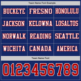 Custom Royal Red-White Long Sleeve Authentic Football Jersey